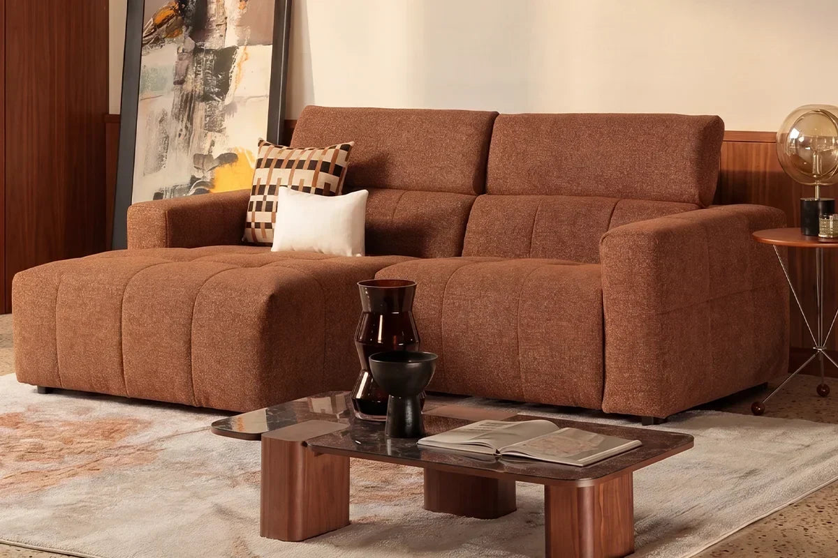 Brown living room sofa