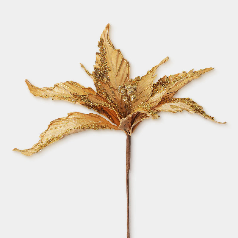 Mocha Poinsettia Christmas Pick