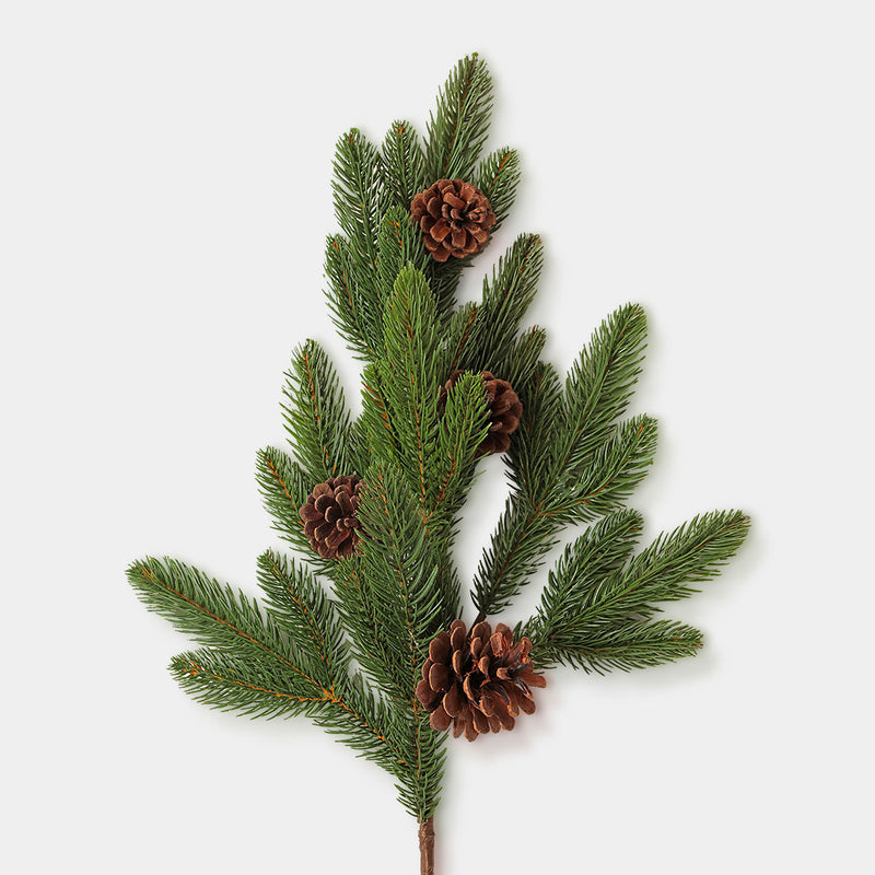 Evergreen Pine Cone Christmas Pick