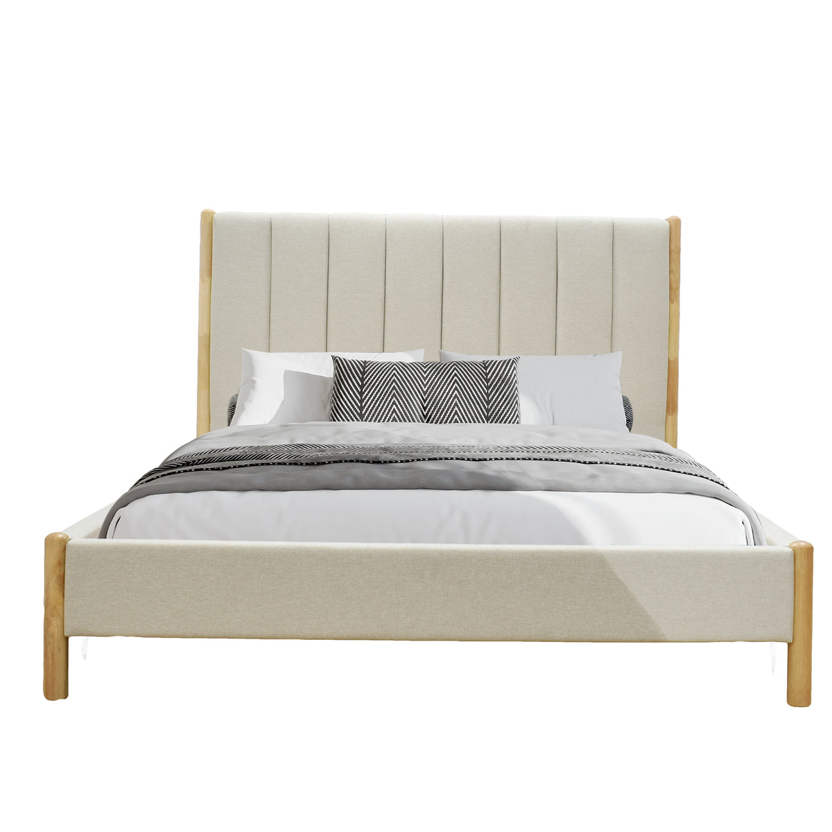 ONLINE EXCLUSIVE - Our Home Tara Queen Bedframe Boucle Fabric