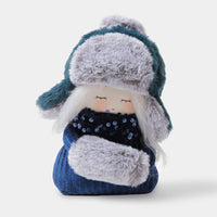 Blue Holiday Lady with Bangs Doorstopper