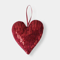 Red Glittered Holiday Themed Ornaments