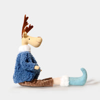 Our Home Moose Denim Blue Plush