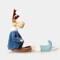 Our Home Moose Denim Blue Plush
