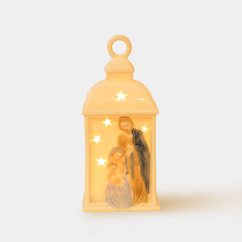 Holy Light Nativity Lantern Décor