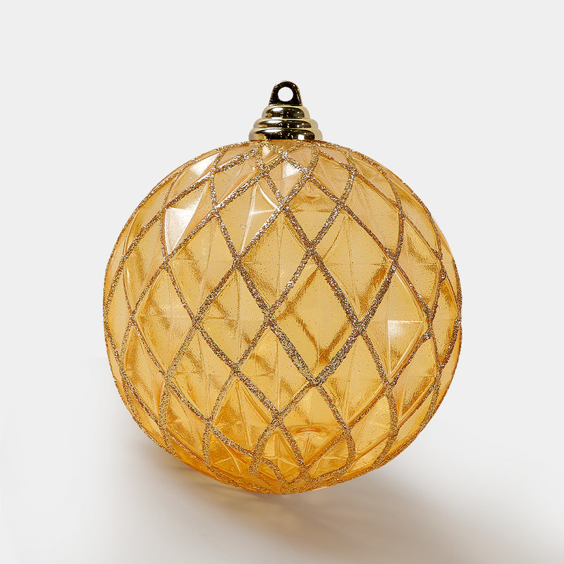 Gold Glittered Sphere Christmas Ball