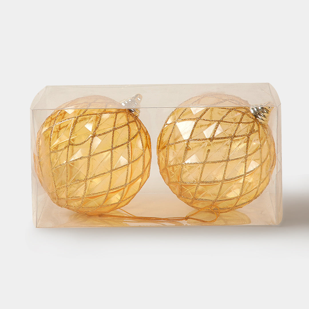 Gold Glittered Sphere Christmas Ball