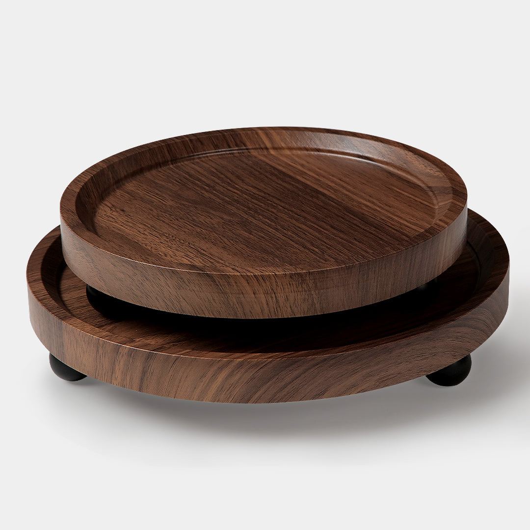 Quadro Wooden Tray Set of 2 Round