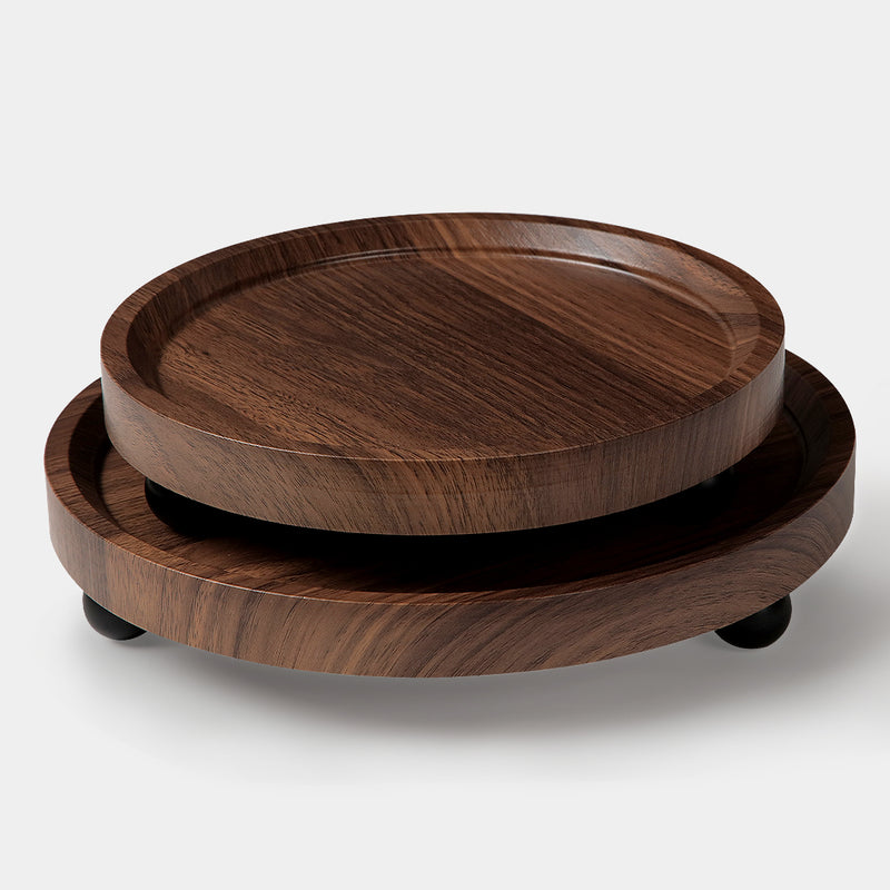 Quadro Wooden Tray Set of 2 Round