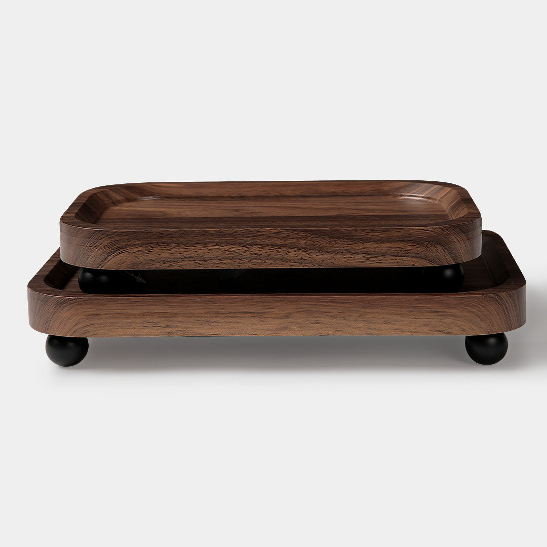 Quadro Wooden Tray Set of 2 Rectangle