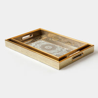 Floral B Decorative Tray Set of 2