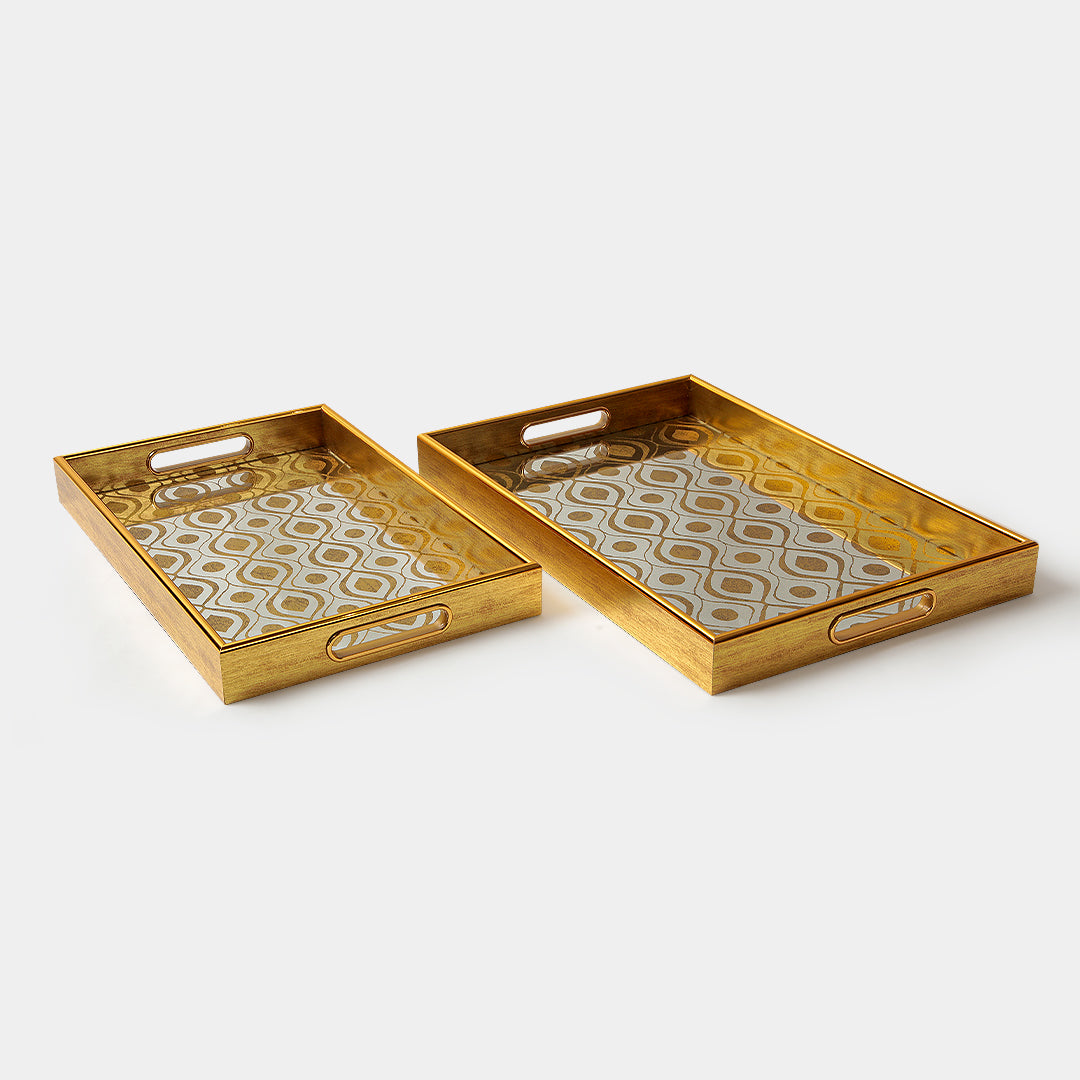 Geometric Decorative Tray Set of 2