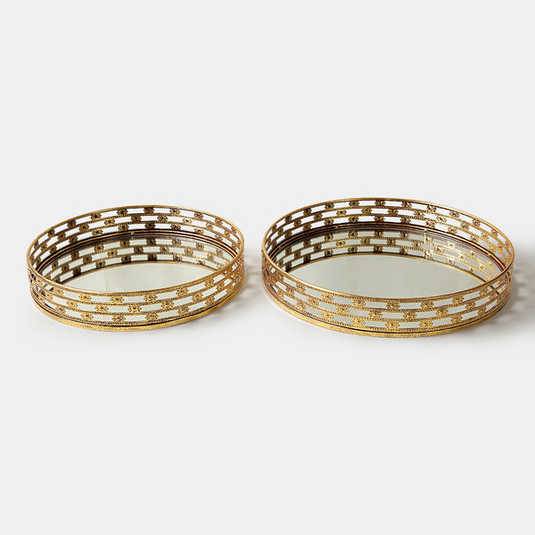 Crown Mirror Tray Set of 2