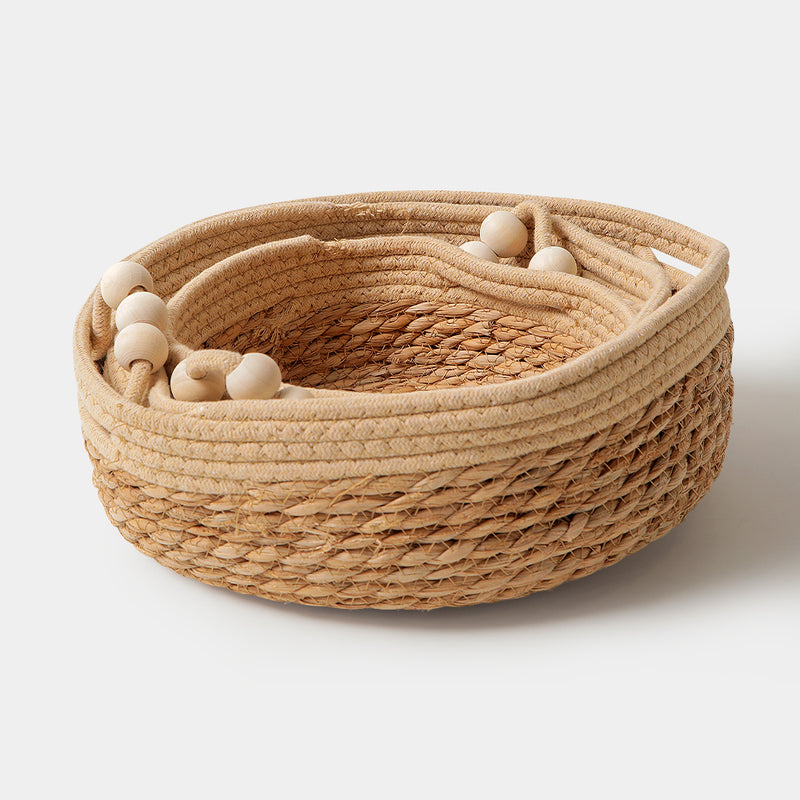 Natural Cotton Abaca Nesting Basket Set of 3
