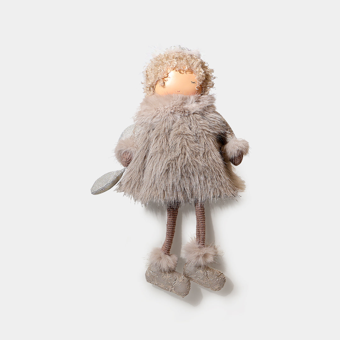Winter Furry Coat Girl with Star