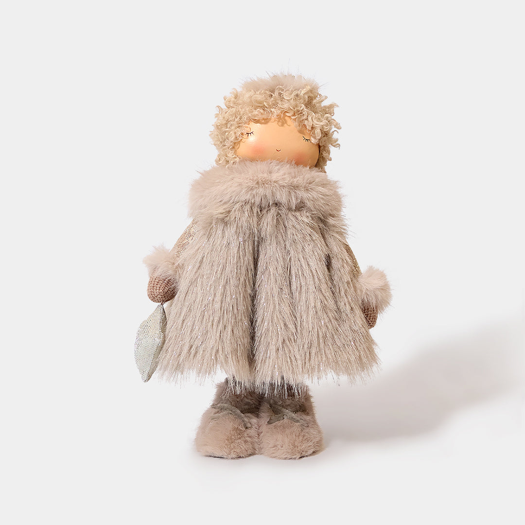 Winter Furry Coat Girl with Star