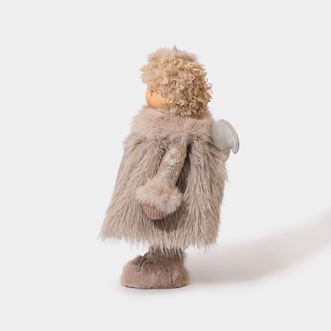 Winter Furry Coat Girl with Star