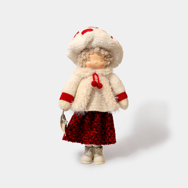 Winter Mushroom Poncho Girl with Star