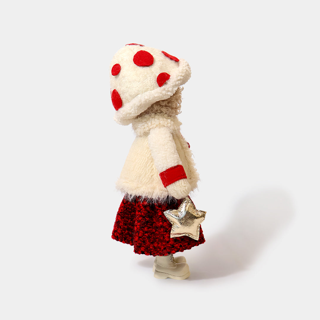 Winter Mushroom Poncho Girl with Star