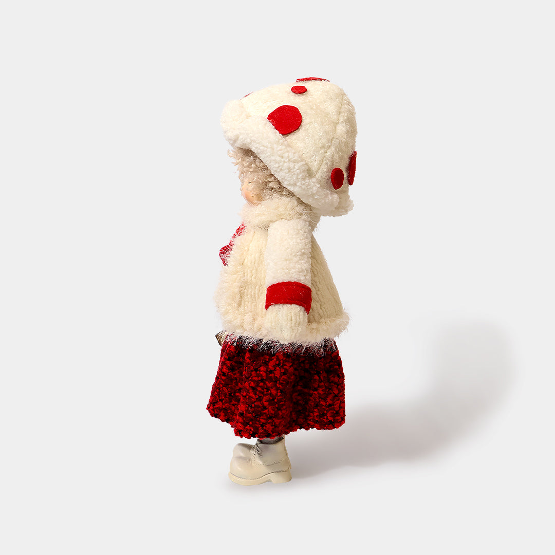 Winter Mushroom Poncho Girl with Star