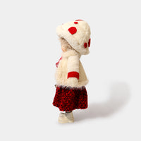 Winter Mushroom Poncho Girl with Star