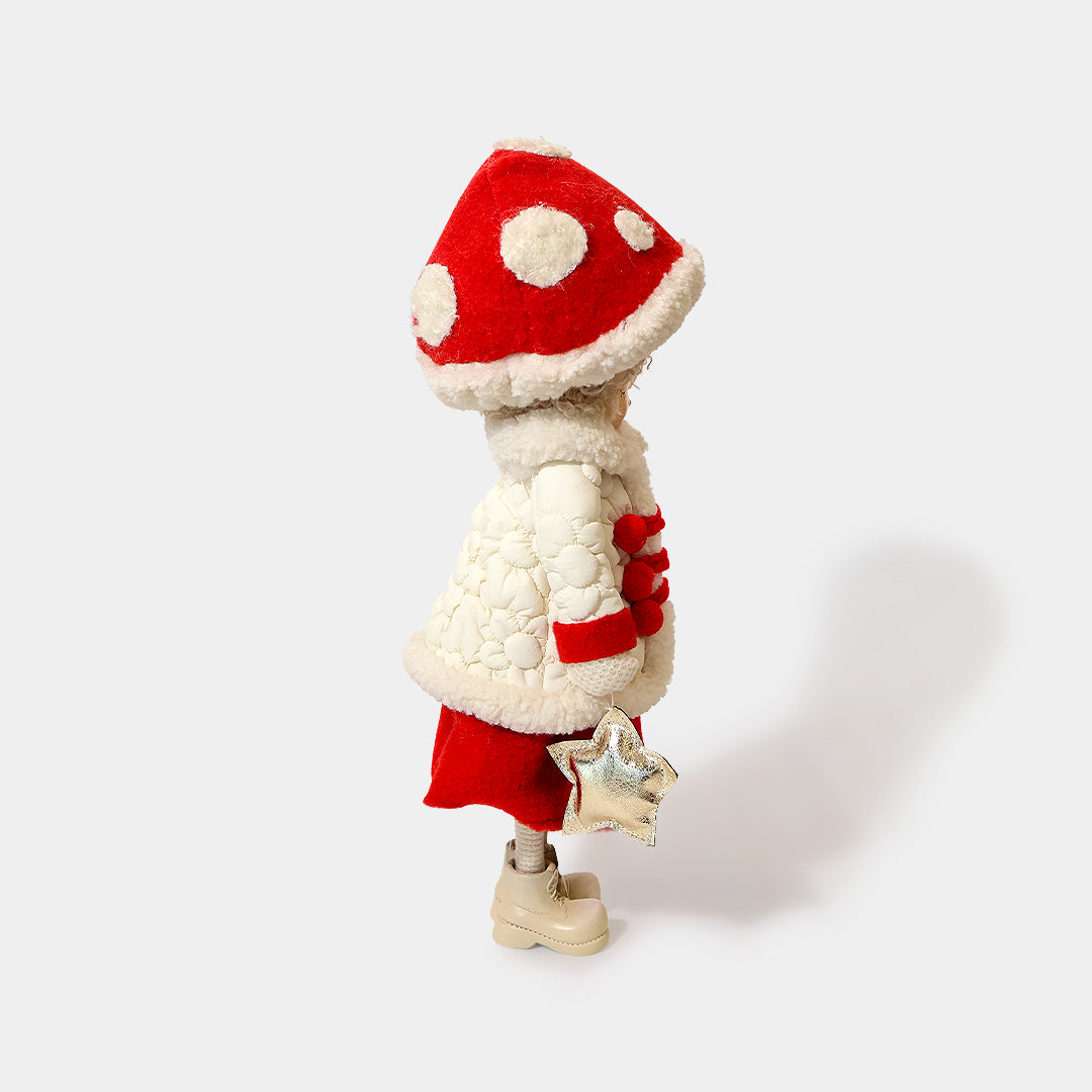 Winter Mushroom Toggle Jacket Girl with Star