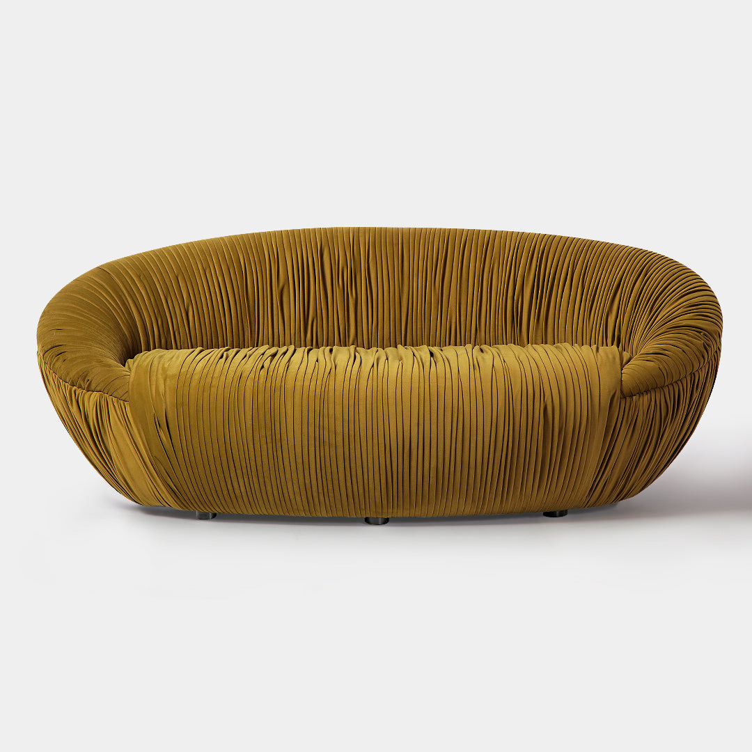 Our Home Francis Libiran Frieze 3 Seater with Pleats Sofa