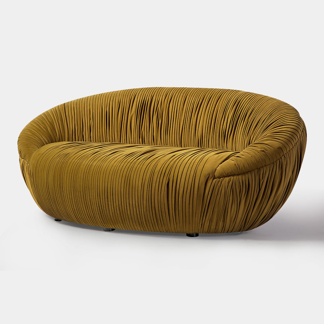 Our Home Francis Libiran Frieze 3 Seater with Pleats Sofa