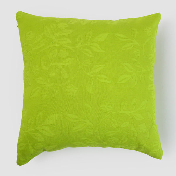 Telas De Mercato April Green Printed Cushion Cover