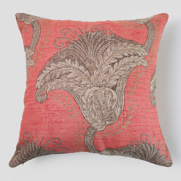 Telas De Mercato Arika Peach Printed Cushion Cover