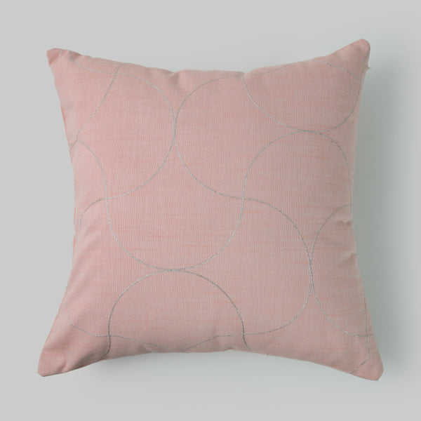 Telas De Mercato Liasse Peach Embroidered Cushion Cover