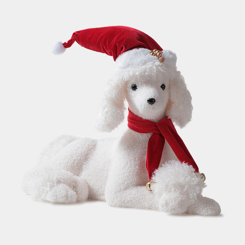 Sitting White Dog Hat and Scarf from Paws & Claws Collection