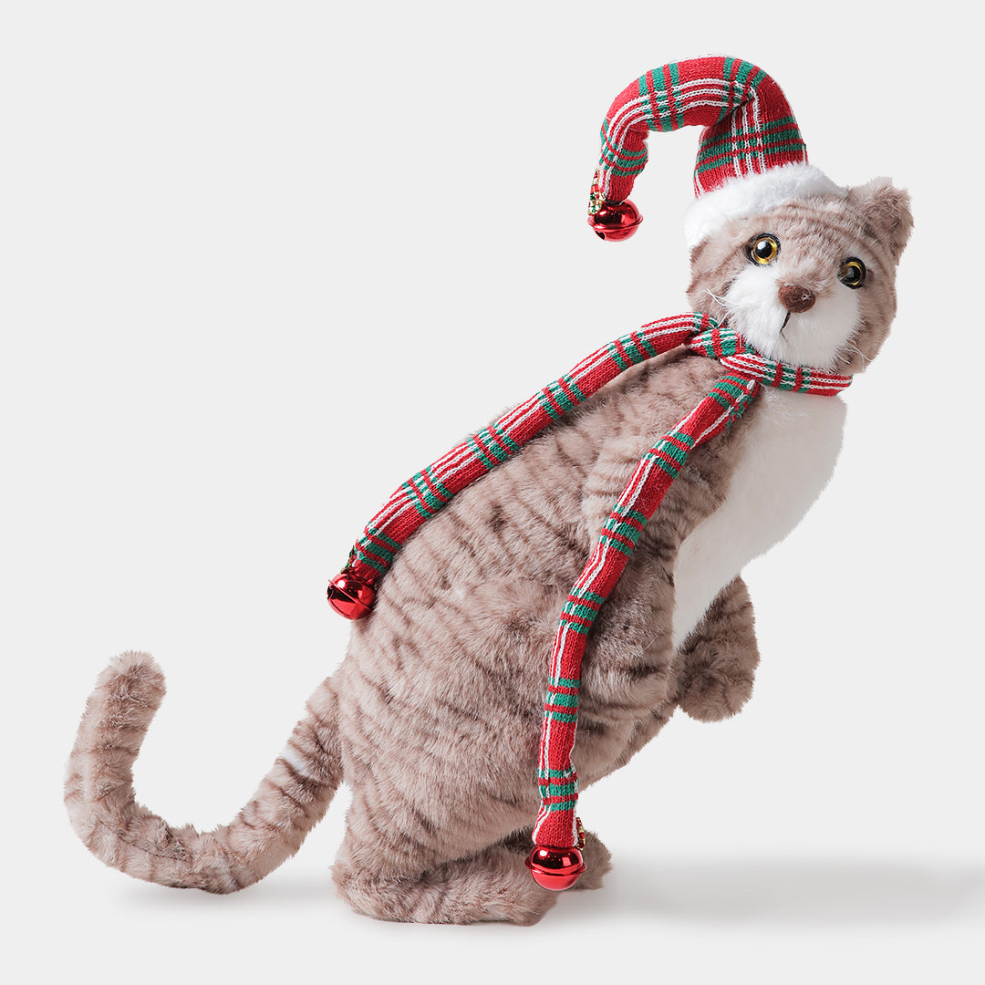 Gray Cat Standing Hat and Scarf from Paws & Claws Collection