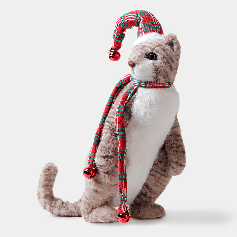 Gray Cat Standing Hat and Scarf from Paws & Claws Collection