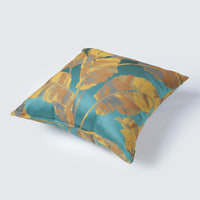 F.Libiran Cushion Cover 24x24 Leaves Mohave Teal EMB