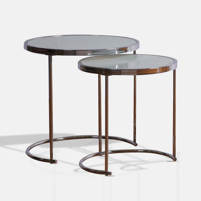 Our Home Anello Glass Top Nesting Side Table