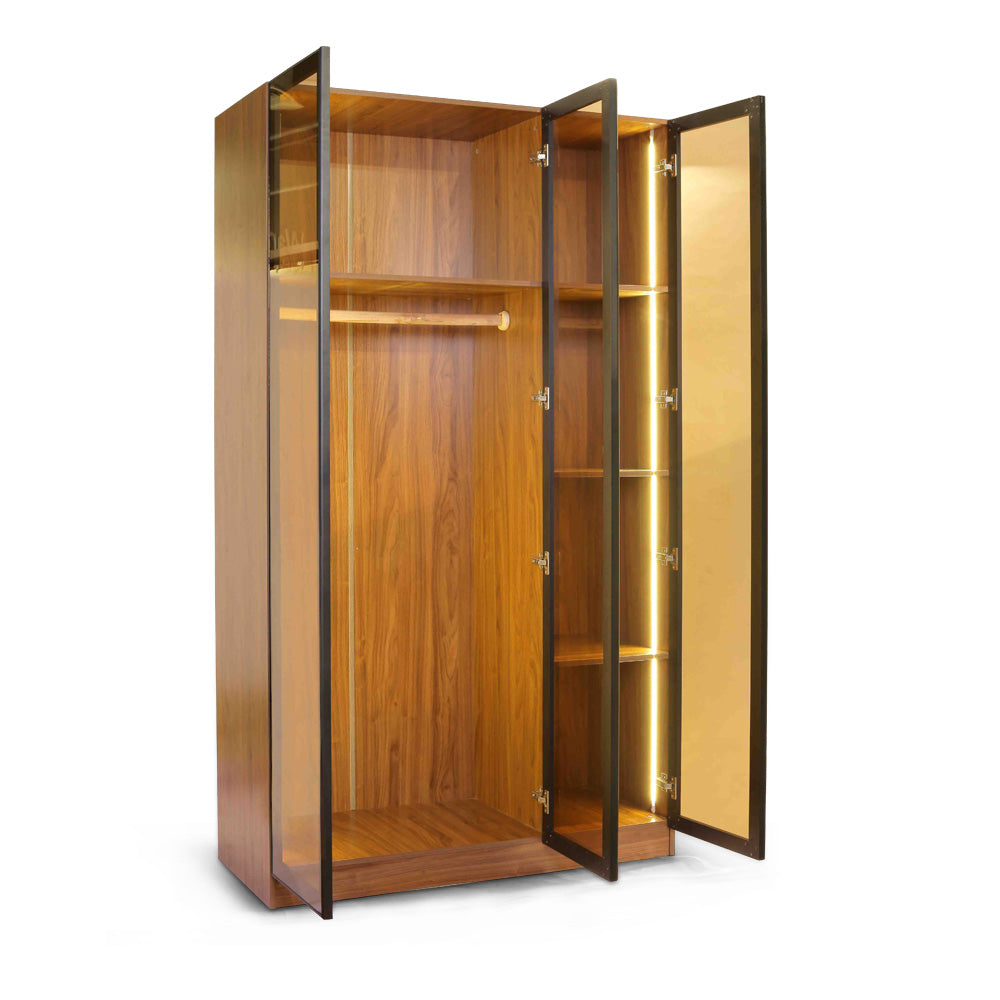 Tia III Swing Glass Door Wardrobe (7586224374001)