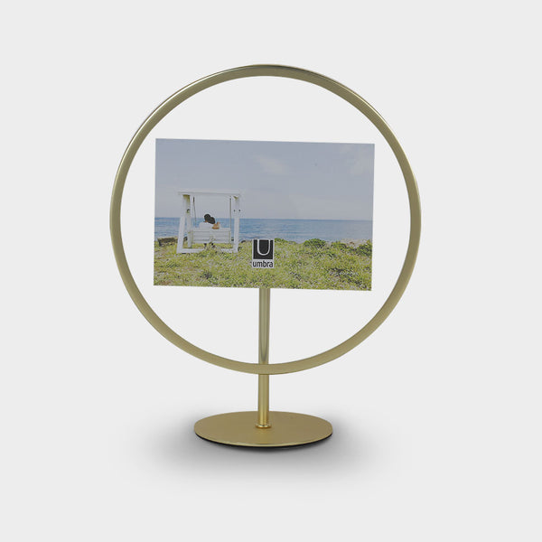 Infinity Photo Frame Round Brass